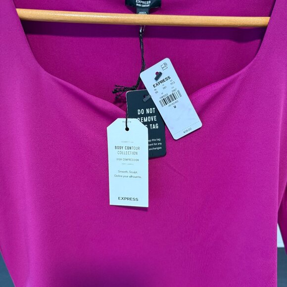 π Express Body Contour Long Sleeve Bodysuit β Fuchsia Pink, Size M (NWT) π - Picture 2 of 6